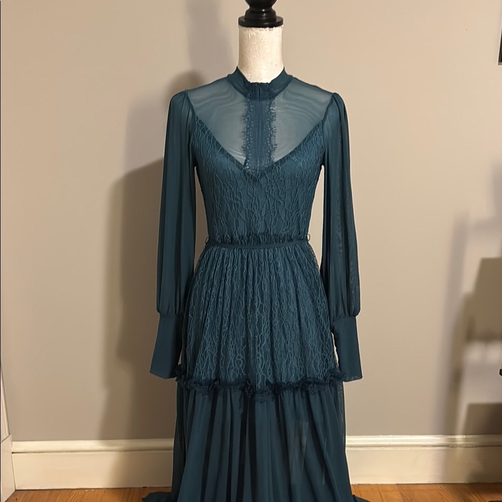 Blackmilk Blue Tiered Ruffled Gown